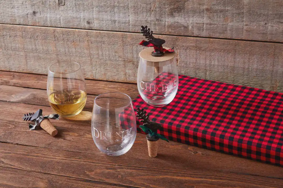 Wine Glass & Topper Set