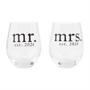 Mr Mrs Wine Glass Set 2024