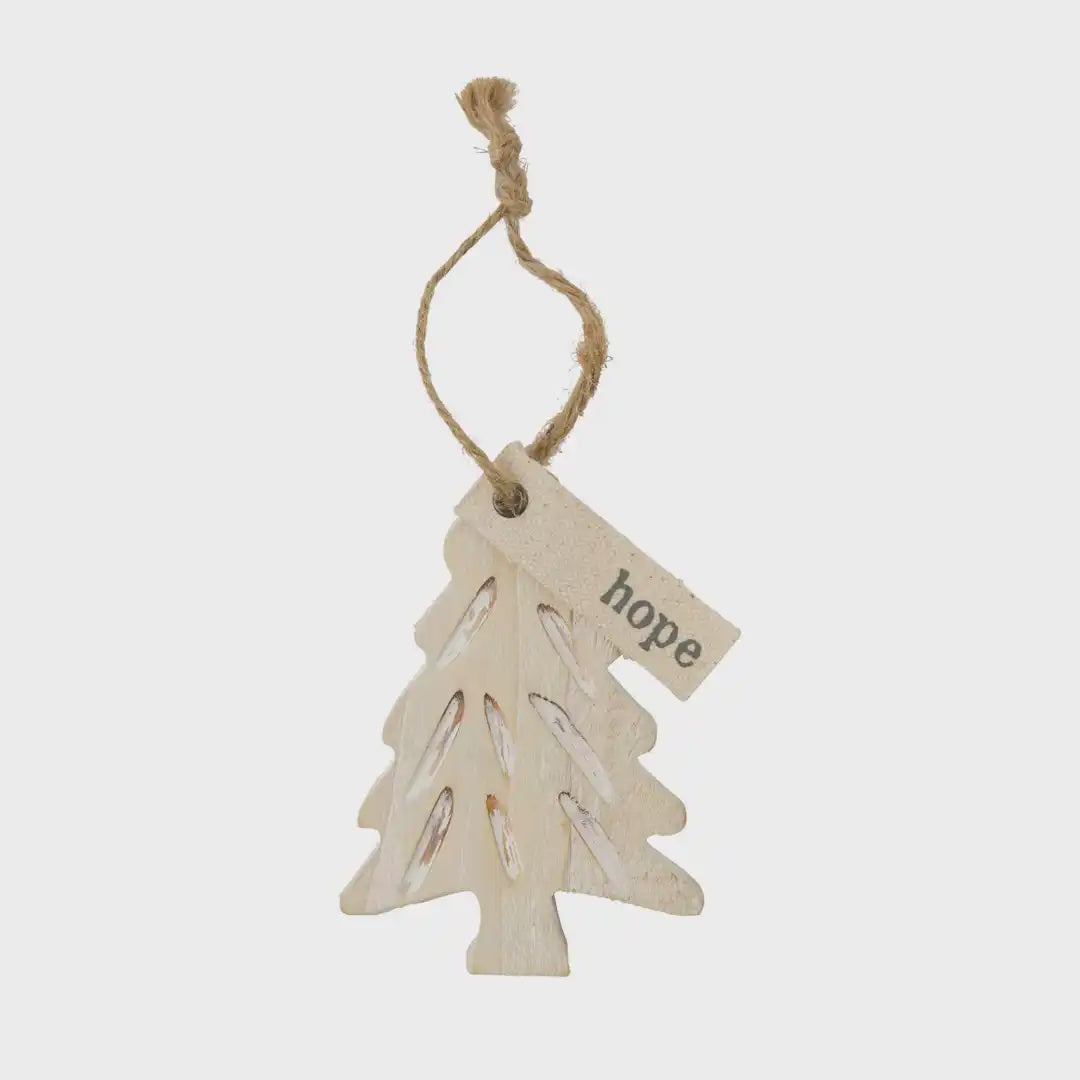 Medium Wood Tree Ornament