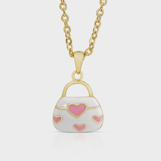 Pink Hearts Handbag Necklace