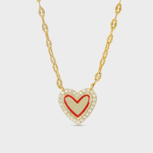 Red Heart CZ Necklace