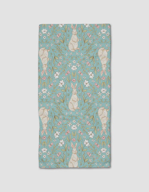 Cottontail Florals Robins Egg Geometry Bar Towel