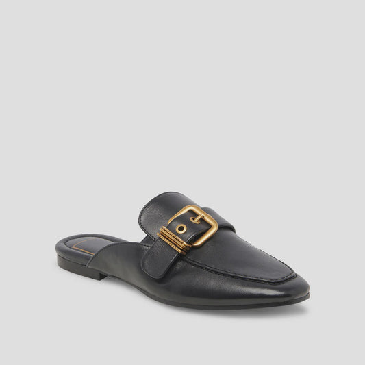 Santel Black Leather Flats