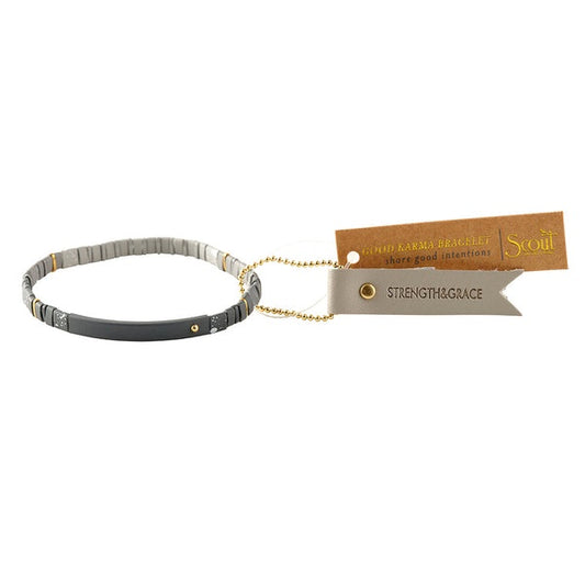 Strength &Grace Charcoal/Gold Bracelet