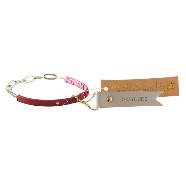 Gratitude Mulberry/Silver Chain Bracelet