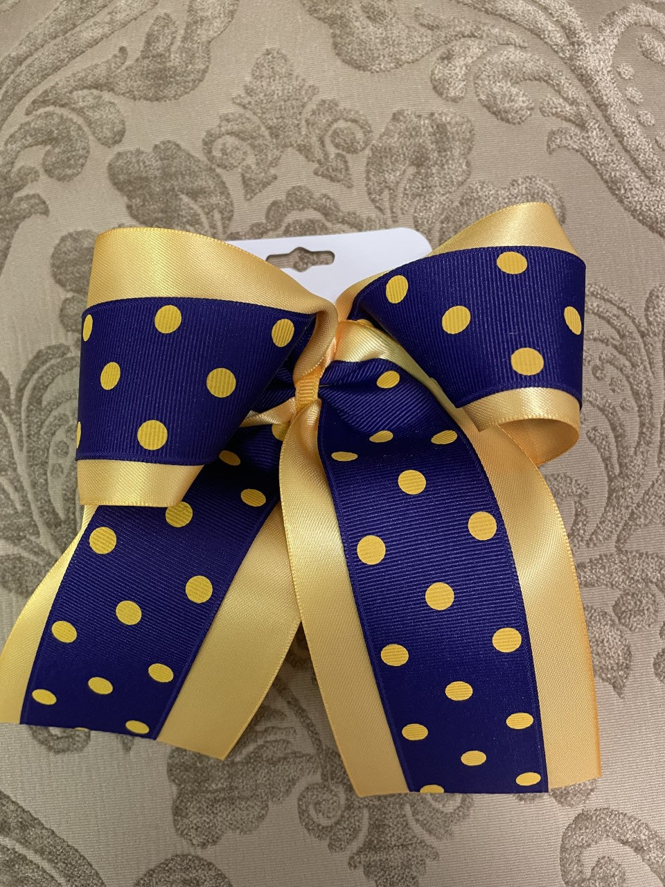 Purple & Gold Cheer Bow