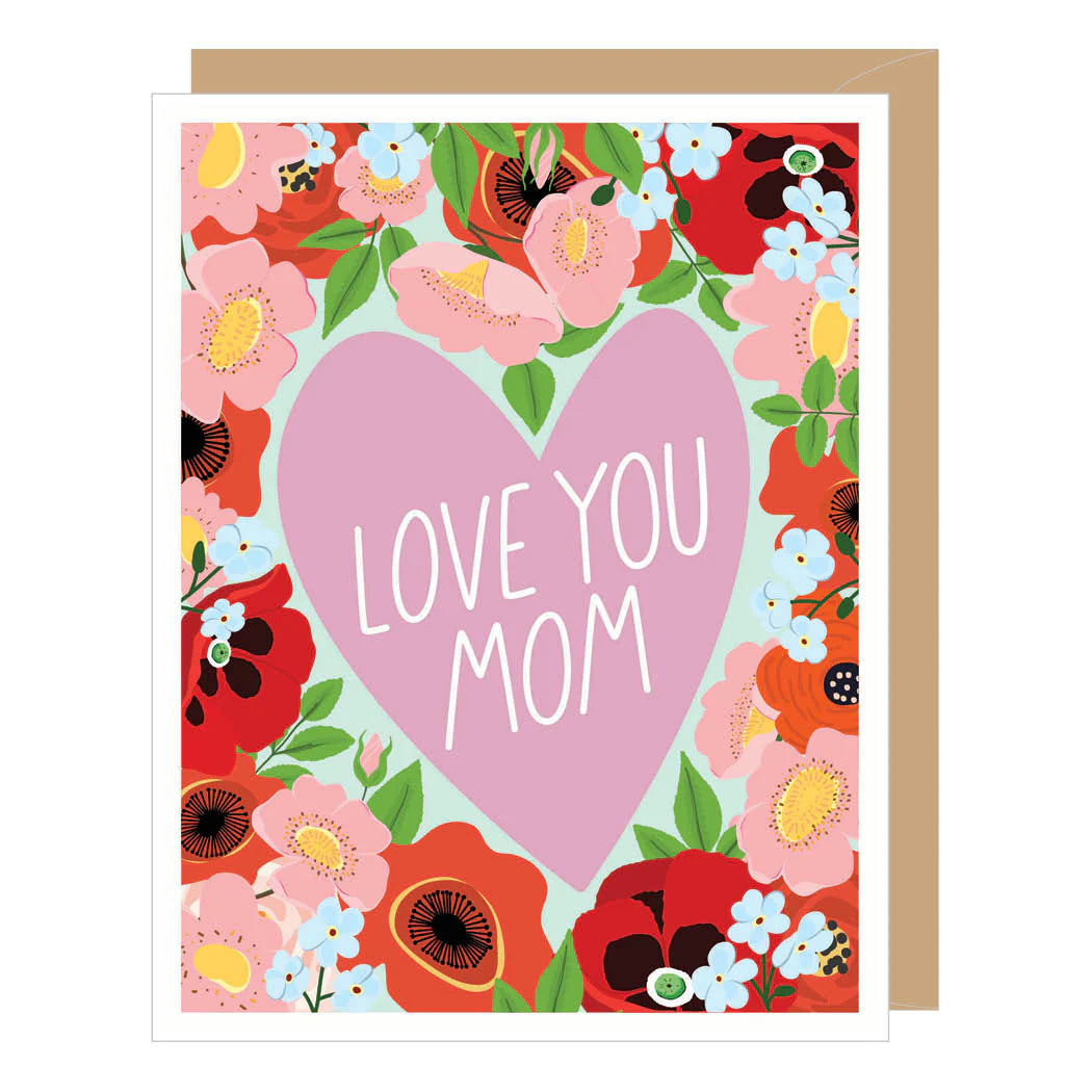 Love You Mom Heart Card