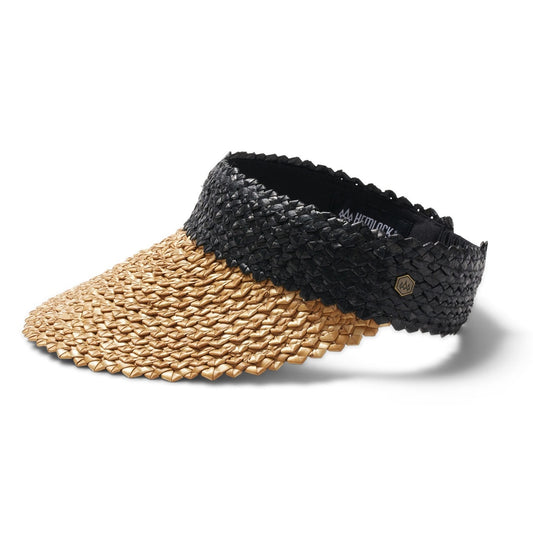 Capri Visor in Black & Tan