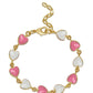 Heart Link Bracelet Pink/White