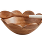 Wood Scallop Bowl with Server