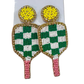 Pickleball Racket Beaded Earrings