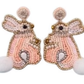 Bunny in Pink Beaded Earrings