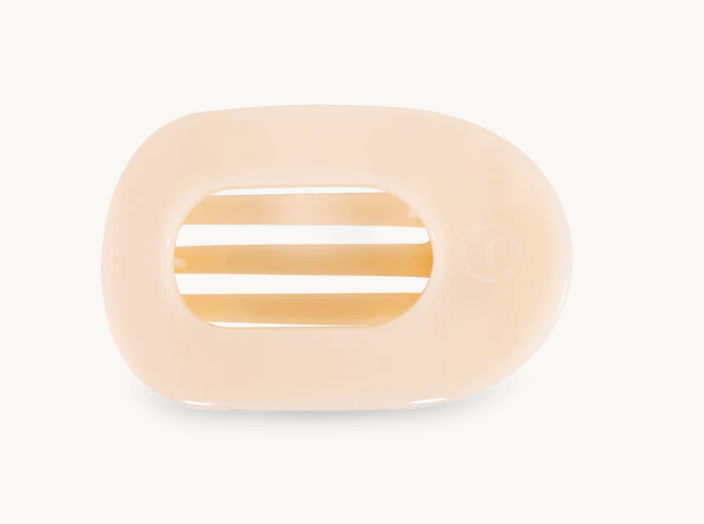 Almond Beige Medium Flat Round Hair Clip