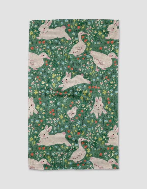 Easter Meadow Geometry Tea Towel