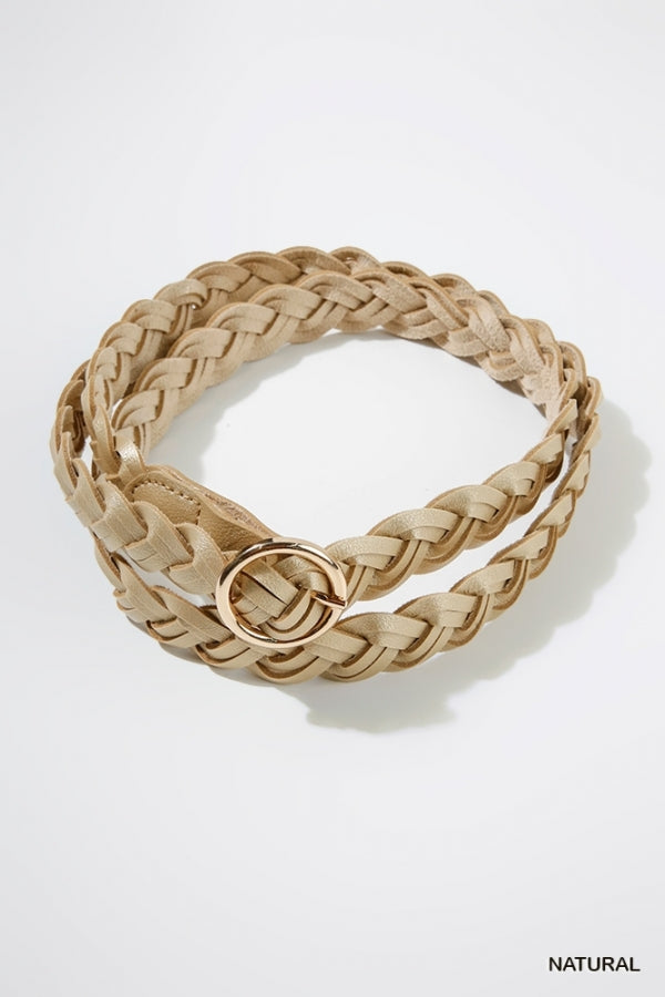 Braided Belt with Gold Buckle