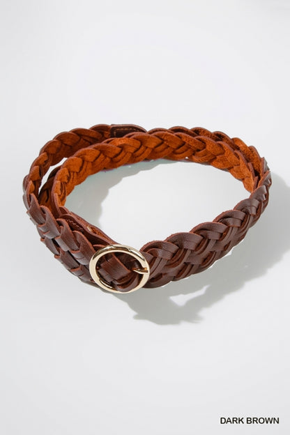Braided Belt with Gold Buckle