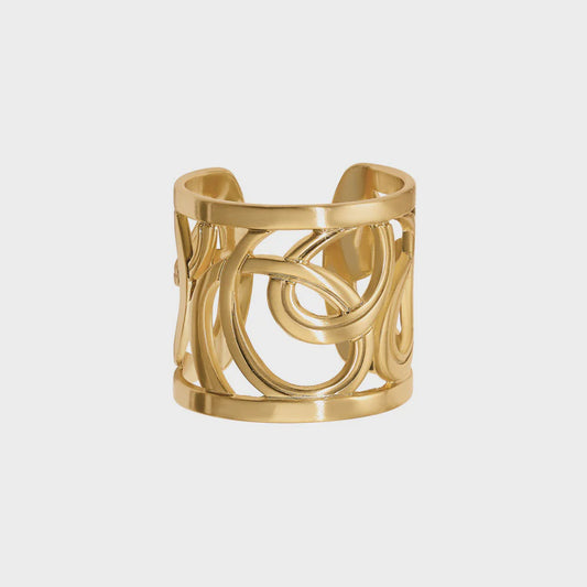 Christo Vienna Wide Ring Gold