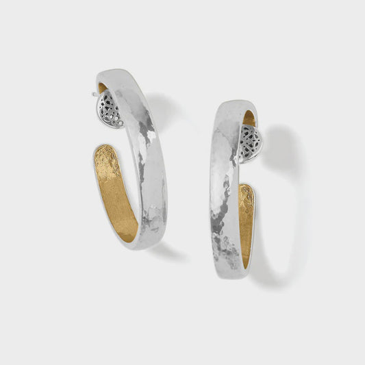Ferrara Entrata Small Hoop Earrings Silver