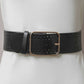 Teardrop Detail Leather Belt Black