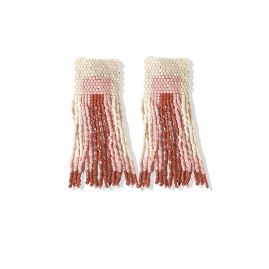 Ava Geo Shapes Beaded Earrings Blush