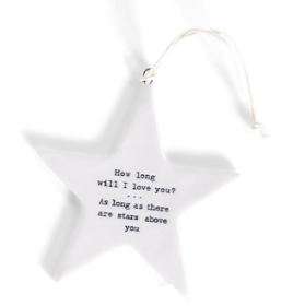Star Ornament w/ Saying