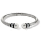 Meridian Open Hinged Black/Silver Bangle