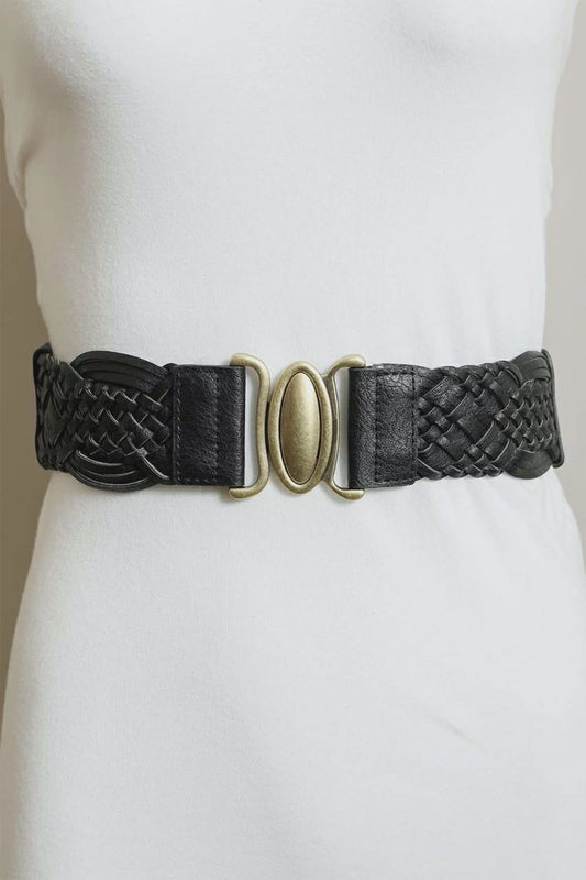 Braided Elastic Belt Black