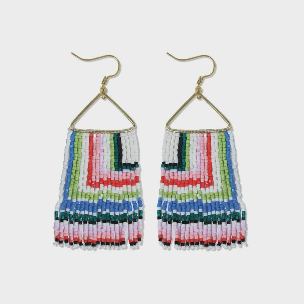 Paige Ascending Blocks Beaded Earrings Rio