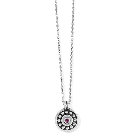 Pebble Dot Medali Petite Revers Amethyst Necklace
