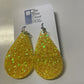Yellow Gold Glitter Teardrop Earrings