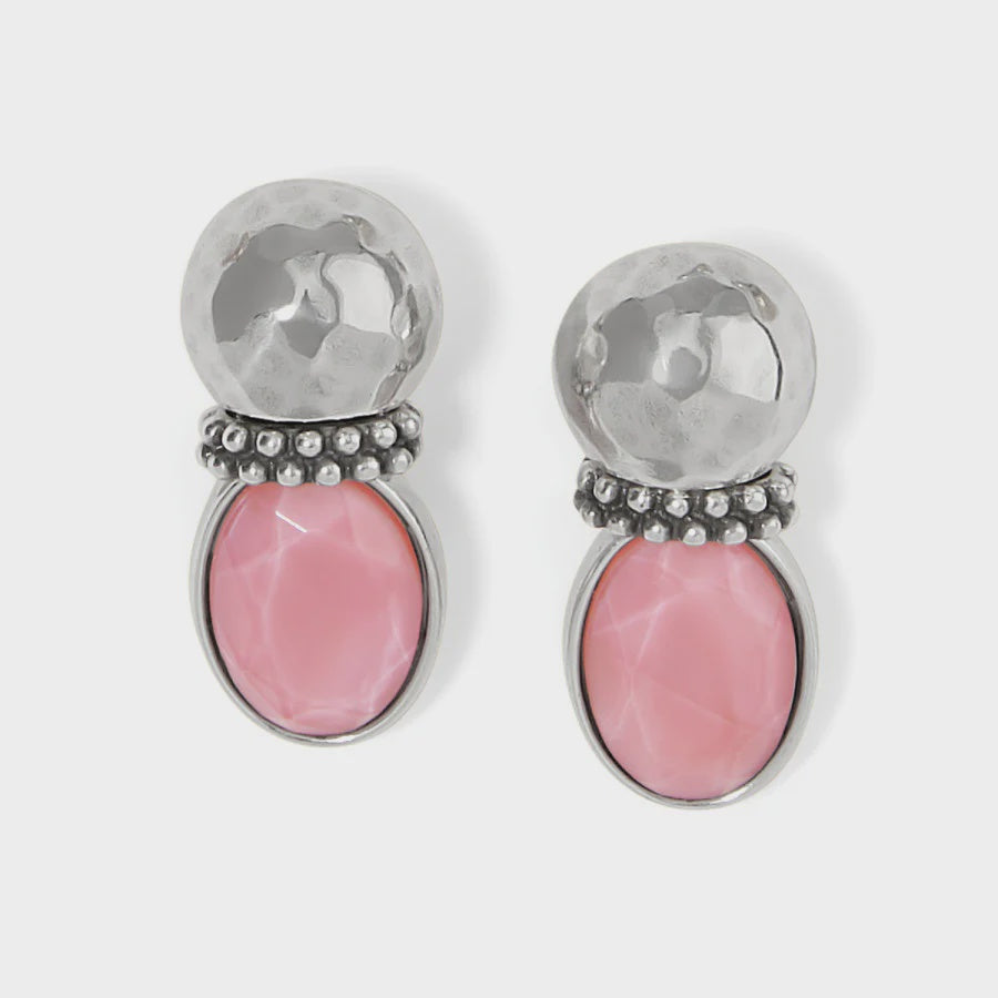 Venus Silver Lt Pink Post Drop Earring