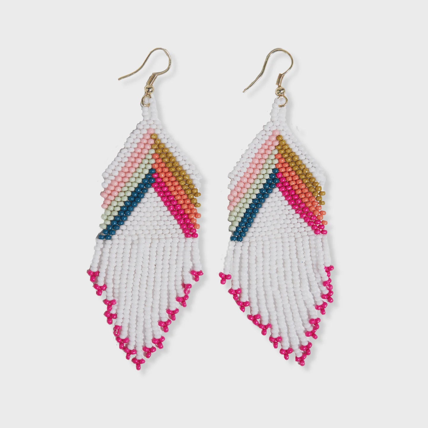 Elise Chevron Fringe in Rainbow